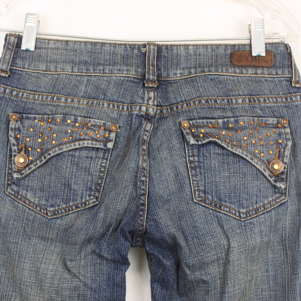 YM Premium Low Rise Boot Cut Rhinestone Jeans - Picture 12 of 16